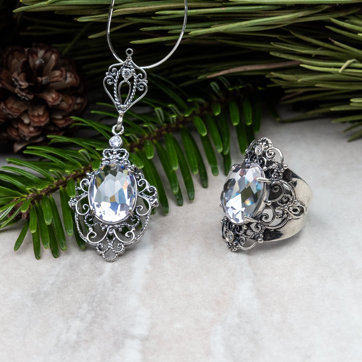Collier en argent avec Zircon MVN1060CZ