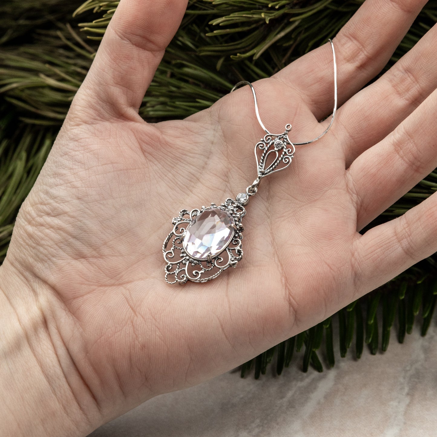 Collier en argent avec Zircon MVN1060CZ