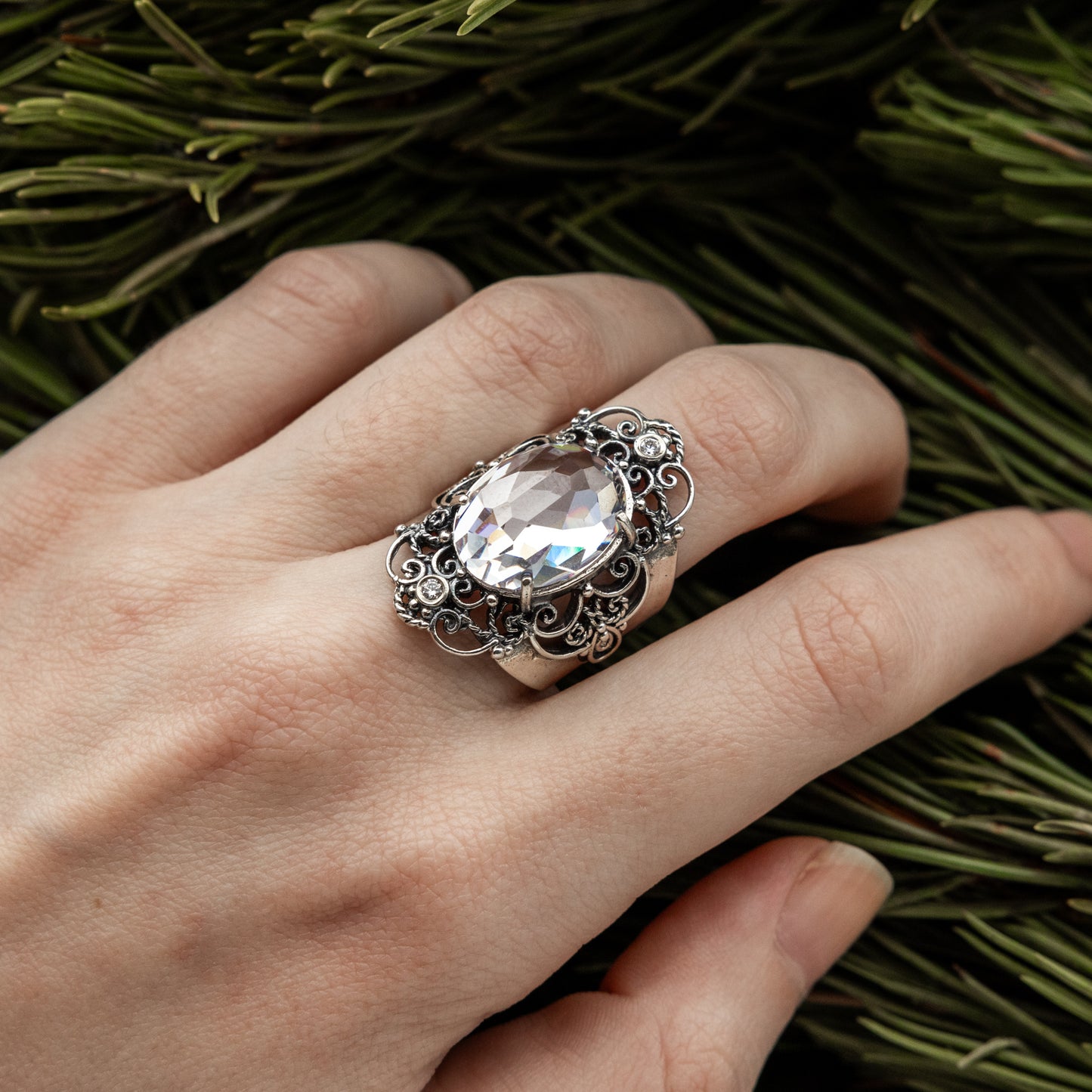 Silver Ring with Zircon MVR1060CZ