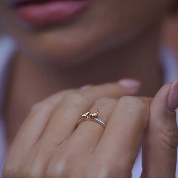 Silberring mit Gold MVR1455G