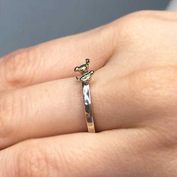 Silberring mit Gold MVR1455G