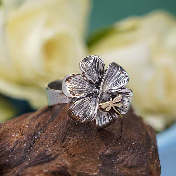 Silberring mit Gold MVR1499G