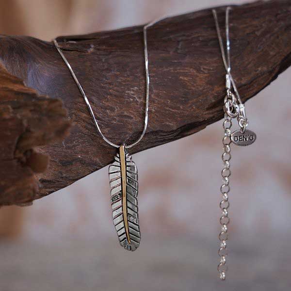 Silver necklace with zircon and gold MVN1616GCZ