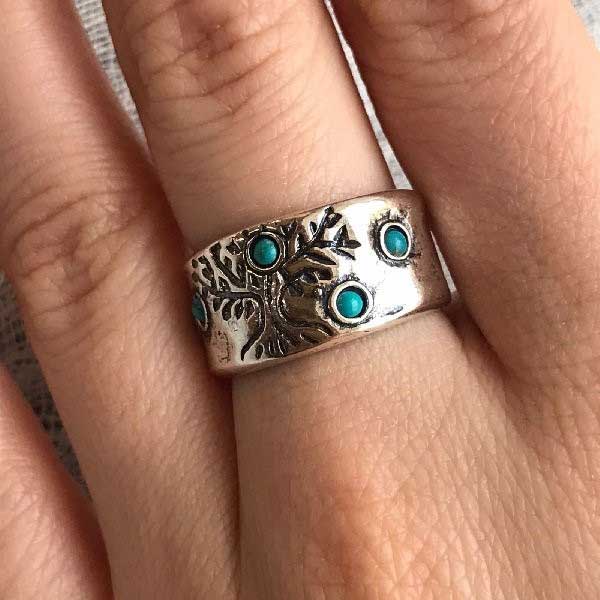 Bague en argent avec turquoise 01R1977TQ