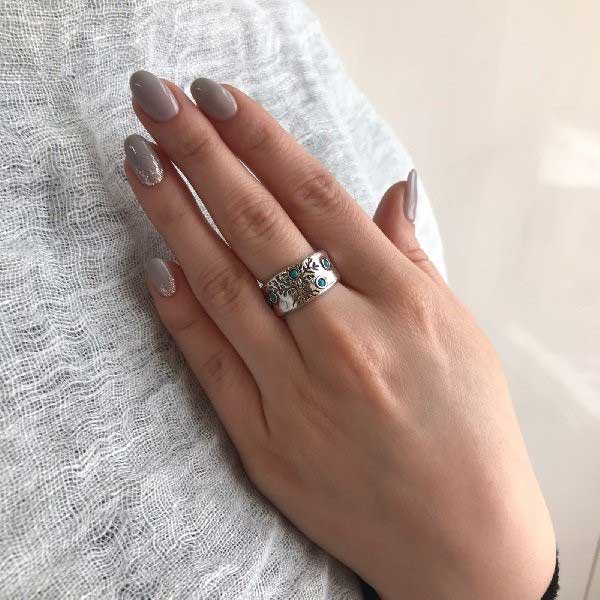 Bague en argent avec turquoise 01R1977TQ