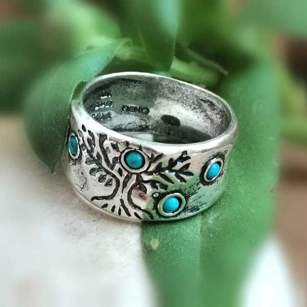 Bague en argent avec turquoise 01R1977TQ