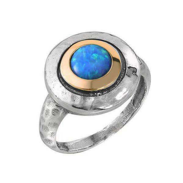 Silberring mit Opal und Gold MVR1408GOP
