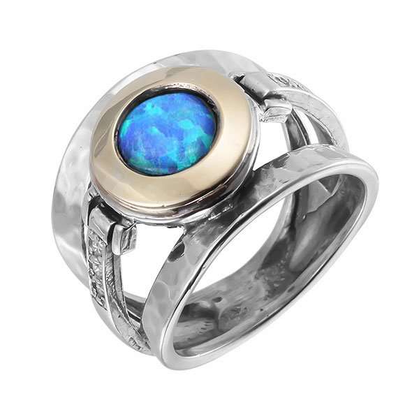 Silberring mit Opal und Gold MVR1233OP