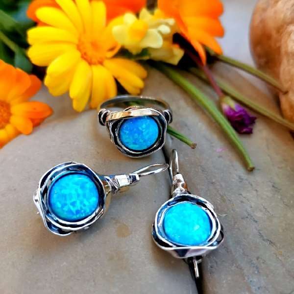 Silberring mit Gold und Opal MVR812GOP
