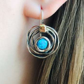 Boucles d'oreilles en argent avec opale et or MVE1447GOP