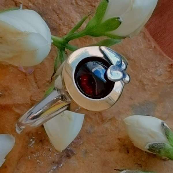 Silberring mit Granat und Gold MVR642GGR
