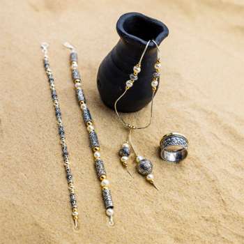 Silver bracelet with goldfilled MVBh72
