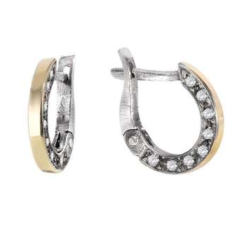 Boucles d'oreilles en argent avec zircon et or MVE1839GCZ