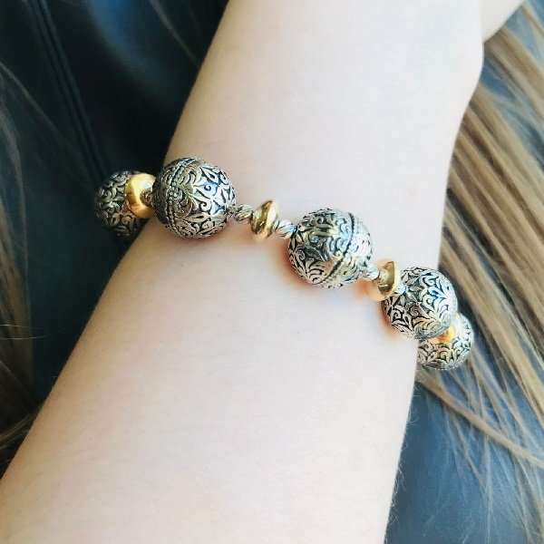 Silbernes Armband mit vergoldetem MVBh18
