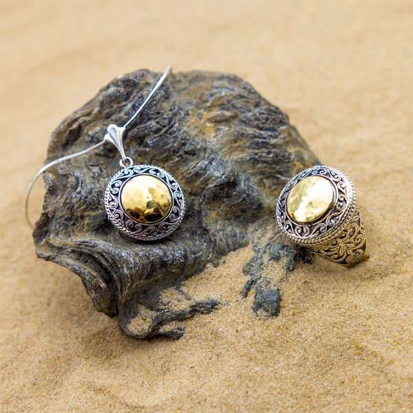 Silberring mit Gold MVR1124G