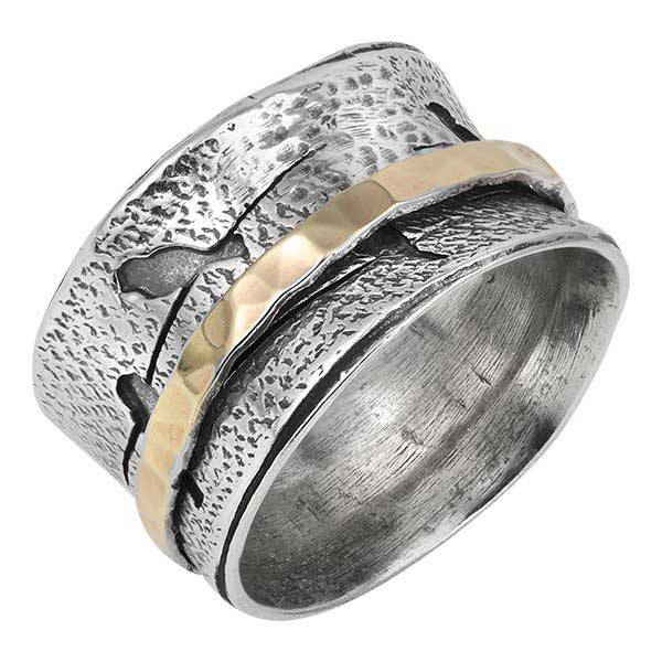 Silberner Spinnerring mit Gold MVR1755G