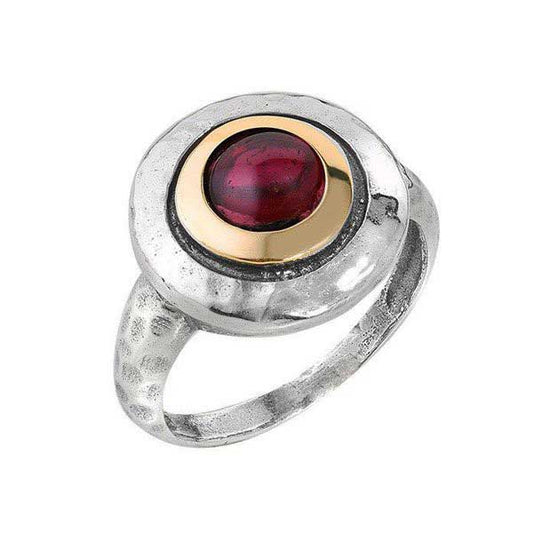 Silver ring with garnet and gold MVR1408GGR
