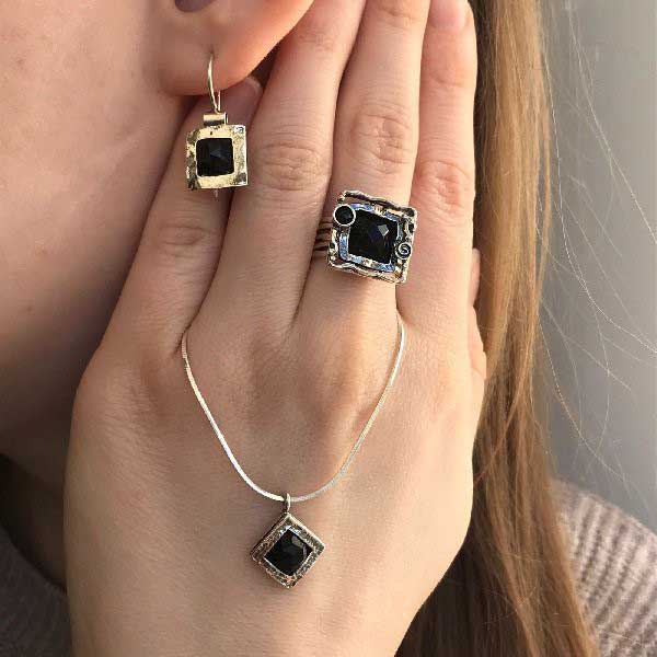 Silberkette mit Onyx 01N1021ON