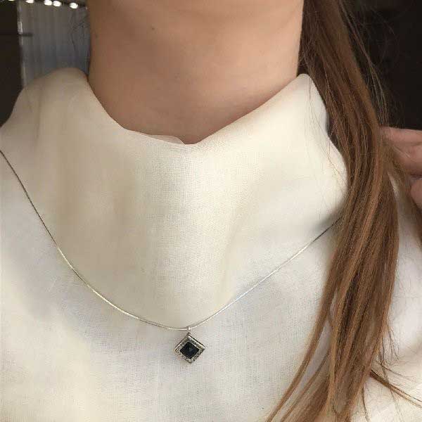 Silberkette mit Onyx 01N1021ON