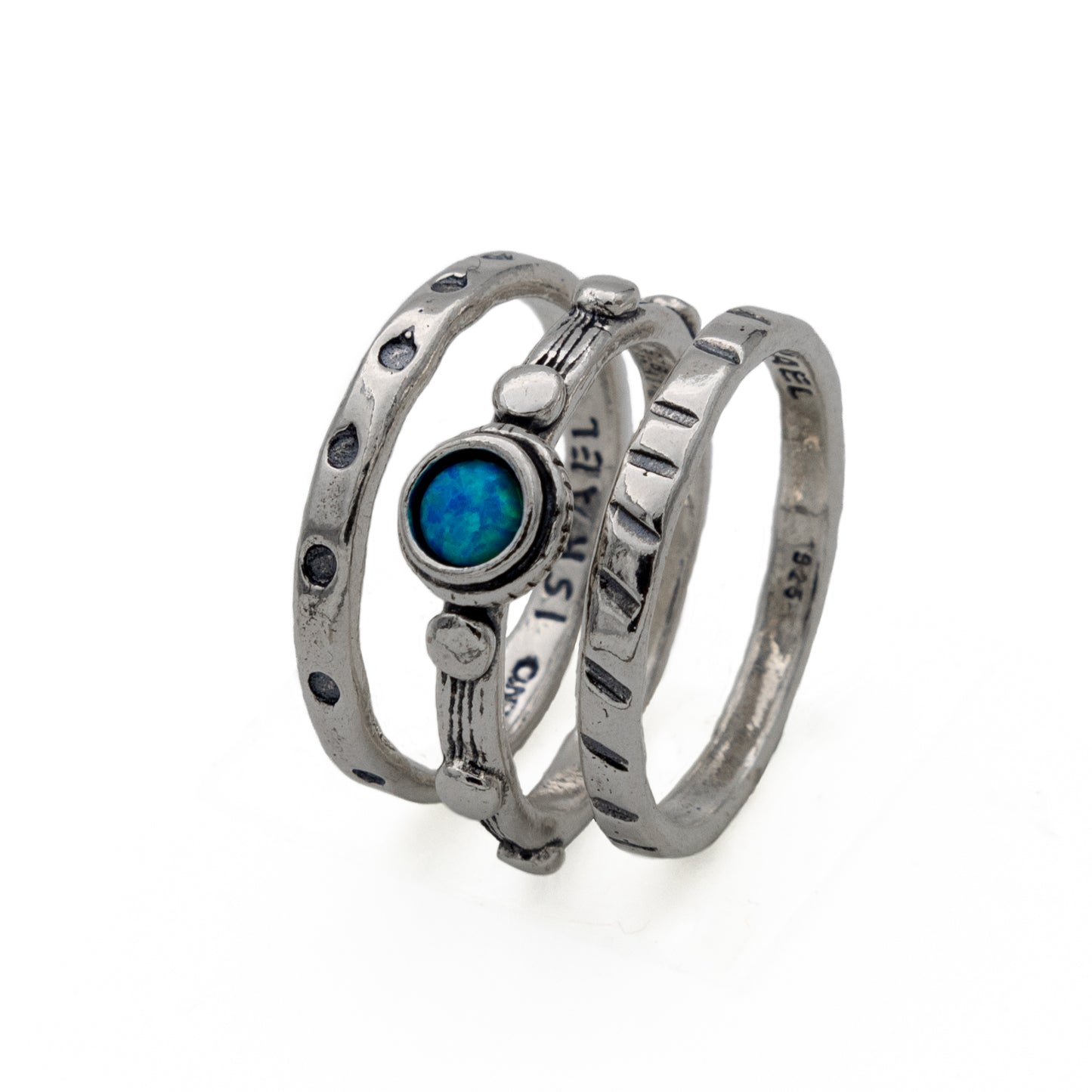 Set aus 3 Silberringen mit Opal 01R598OP