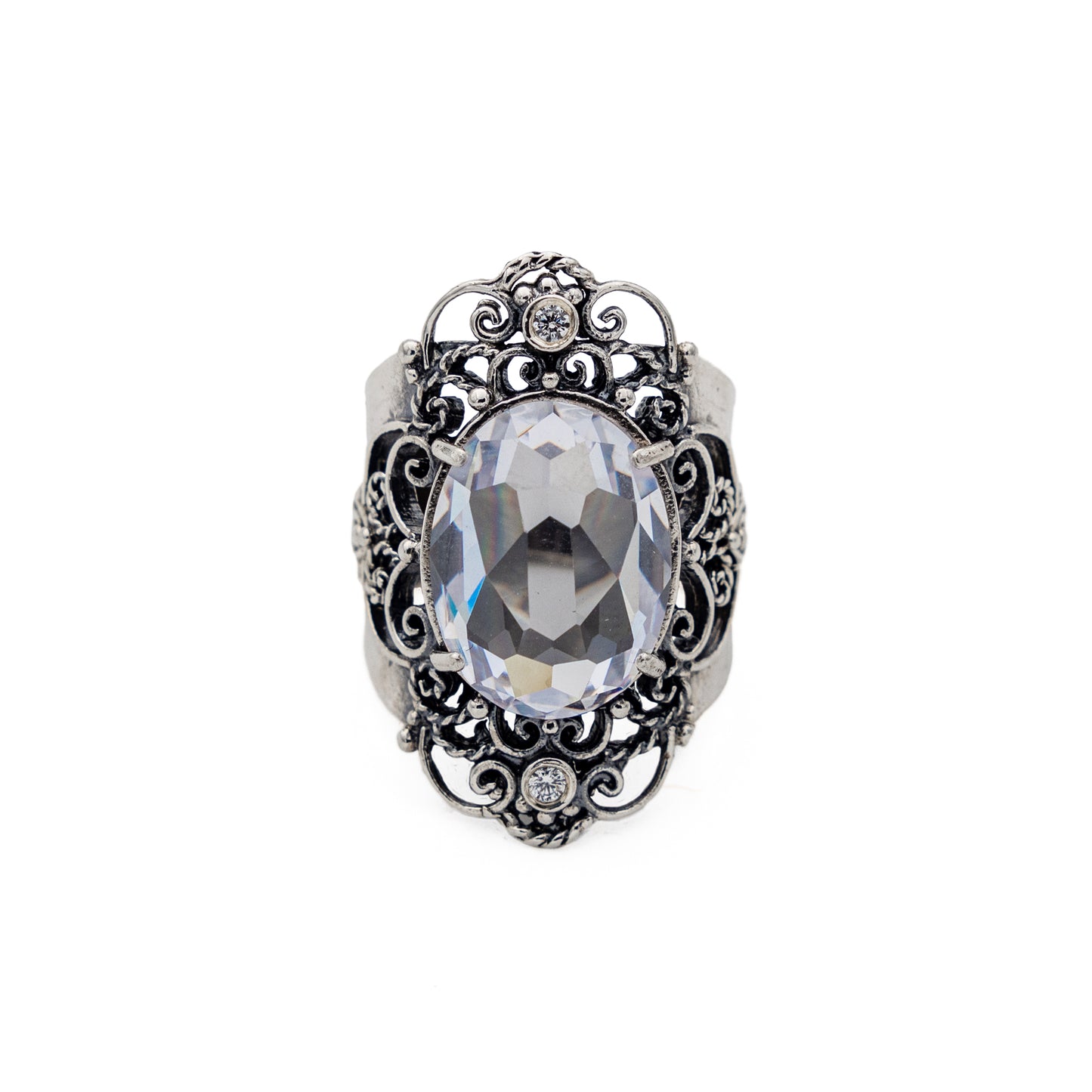 Silver Ring with Zircon MVR1060CZ