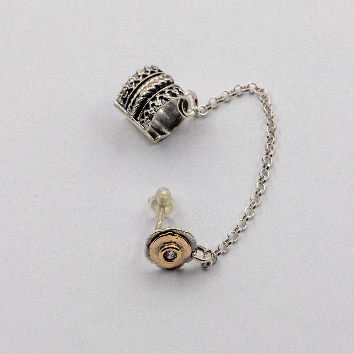 Silberohrring mit Zirkon und Gold MVE1117GCZ