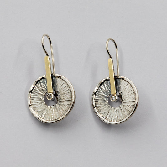 Silberohrringe mit Zirkon und Gold MVE594GCZ