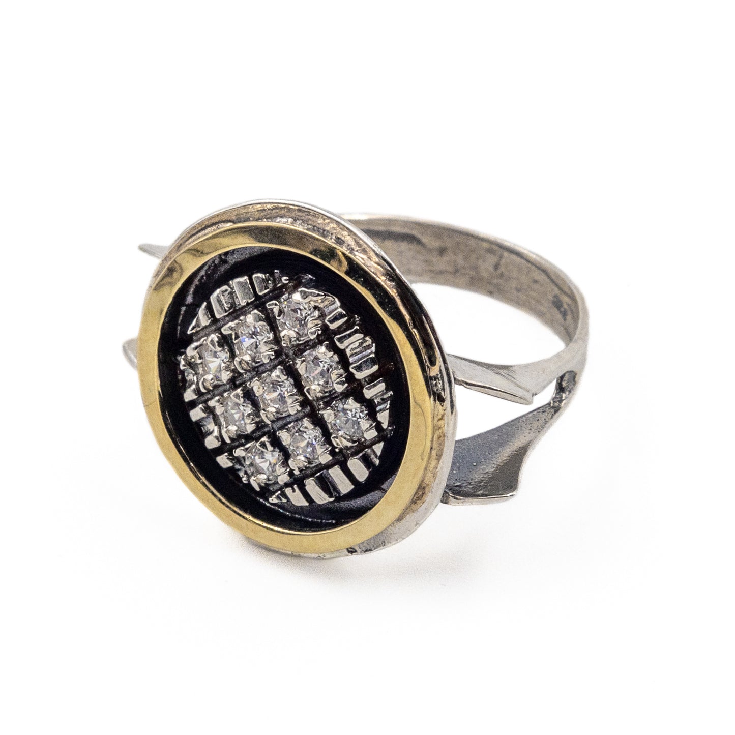 Silberring mit Gold und Zirkon MVR1039GCZ