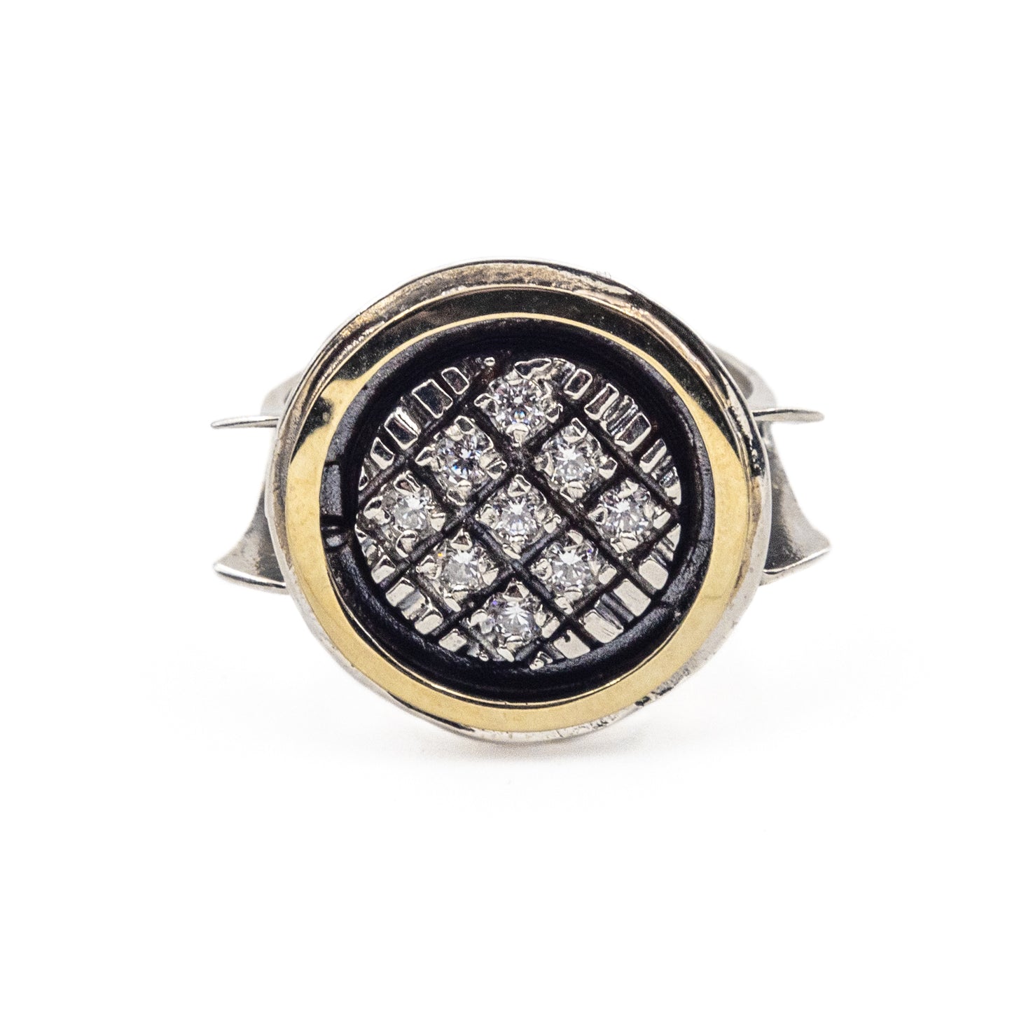 Silberring mit Gold und Zirkon MVR1039GCZ