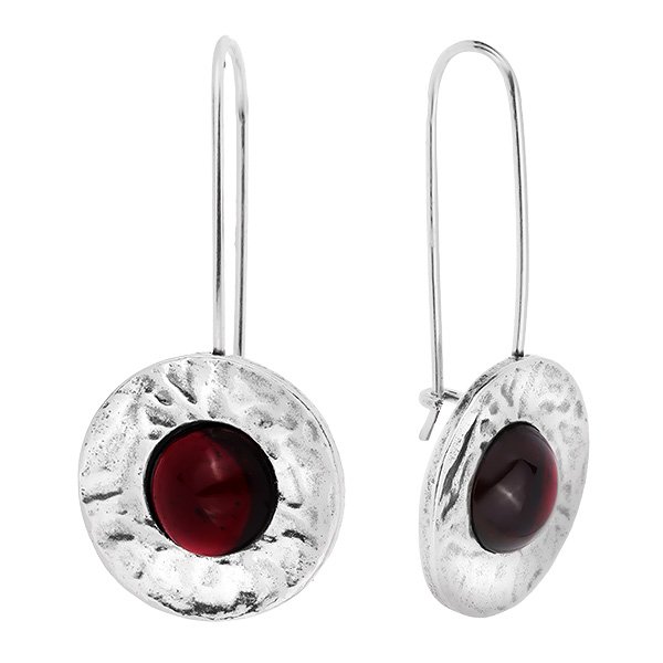 Boucles d'oreilles en argent avec grenat 01E480GR