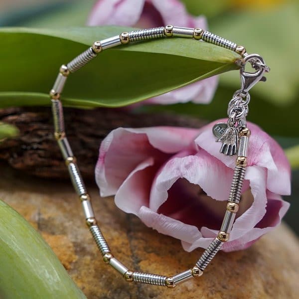 Silbernes Armband mit vergoldetem 01B209GF