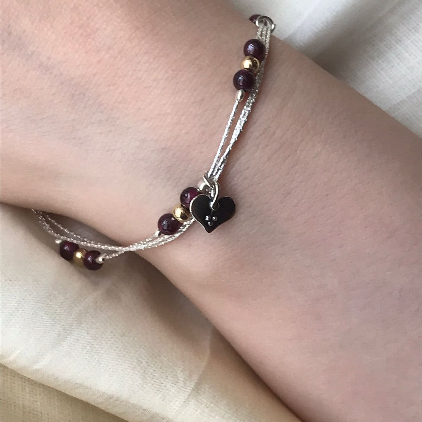 Silberarmband mit Granat 01B382GR