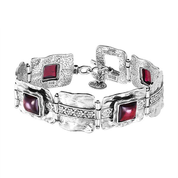 Серебряный браслет с гранатом 01B552GR