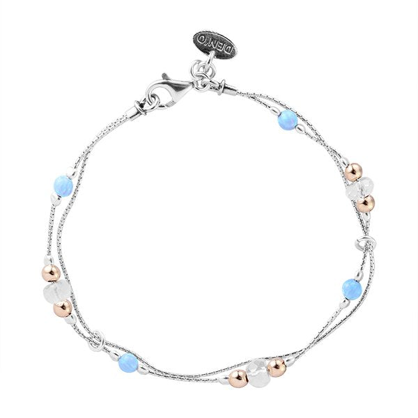 Silberarmband mit Opal und Goldfill 01B744OP