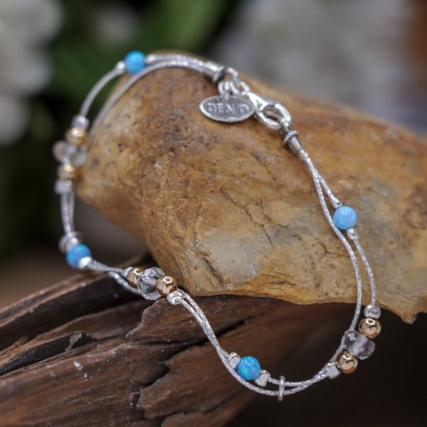 Silberarmband mit Opal und Goldfill 01B744OP