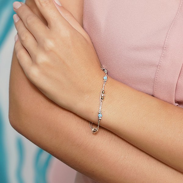 Silberarmband mit Opal und Goldfill 01B744OP