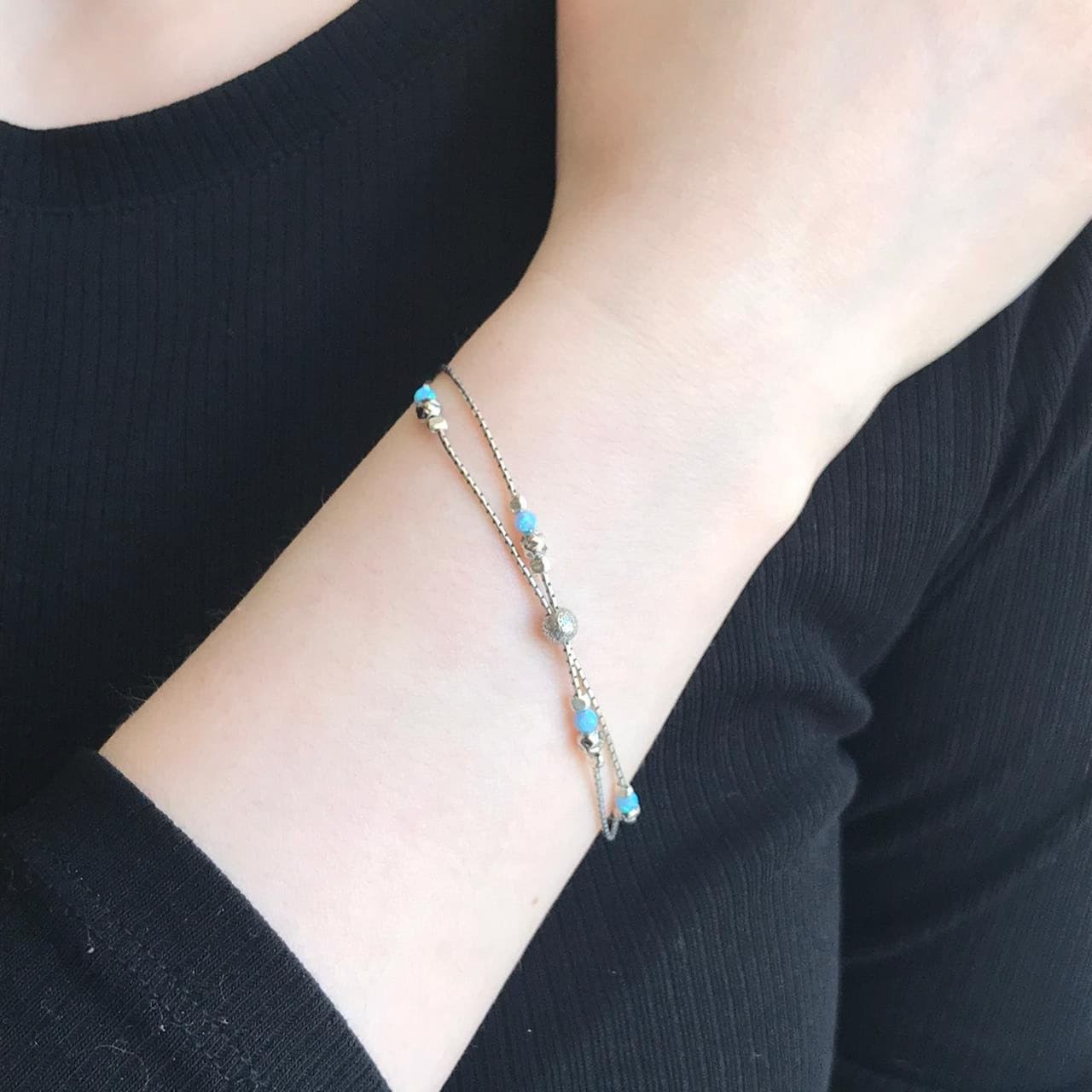 Silberarmband mit Opal 01B988OP