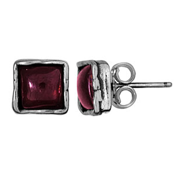 Boucles d'oreilles en argent avec grenat 01E106GR