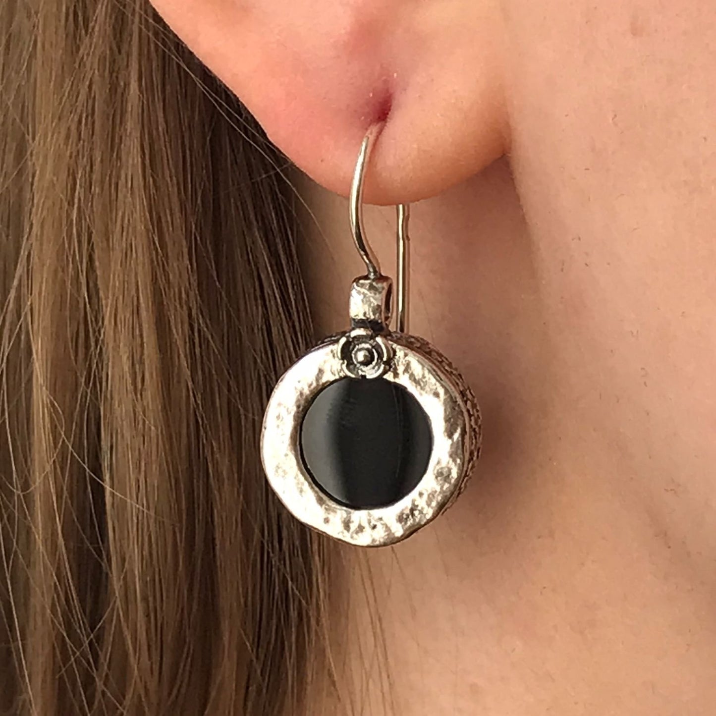 Silberne Ohrringe mit Onyx 01E1468ON