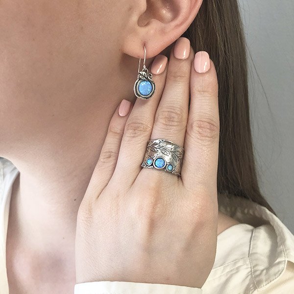 Silberne Ohrringe mit Opal 01E1860OP