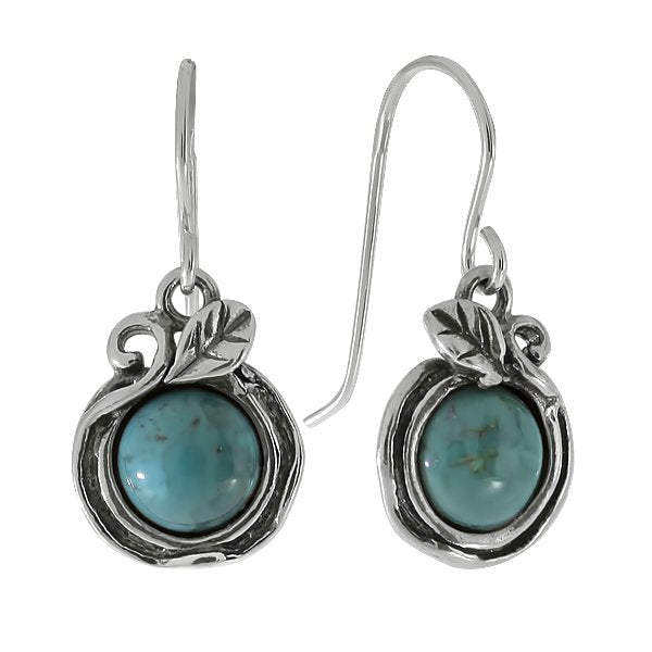 Silver earrings with turquoise 01E1860TQ