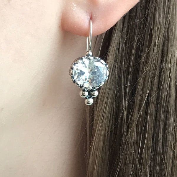 Silberne Ohrringe mit Zirkon 01E3516CZ