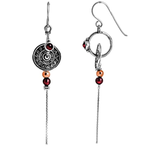 Boucles d'oreilles en argent avec grenat 01E603GR