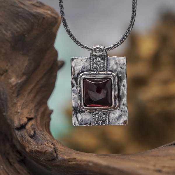 Silberkette mit Granat 01N696GR