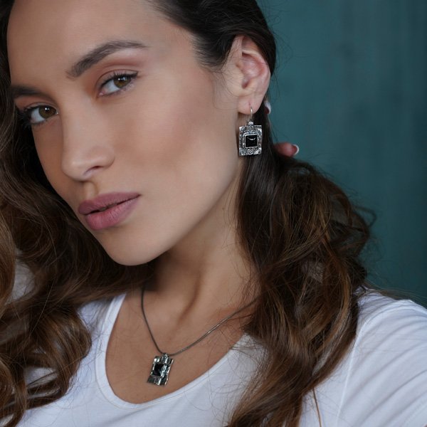 Silberkette mit Onyx 01N696ON