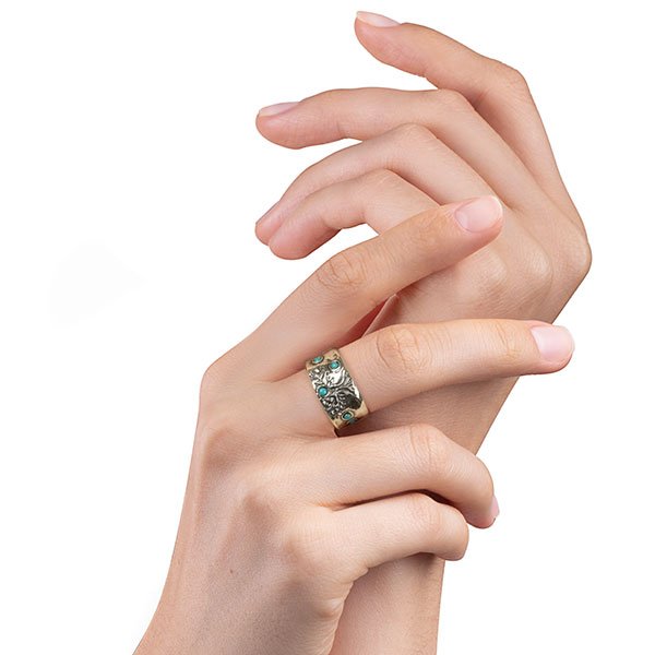 Bague en argent avec turquoise 01R1977TQ