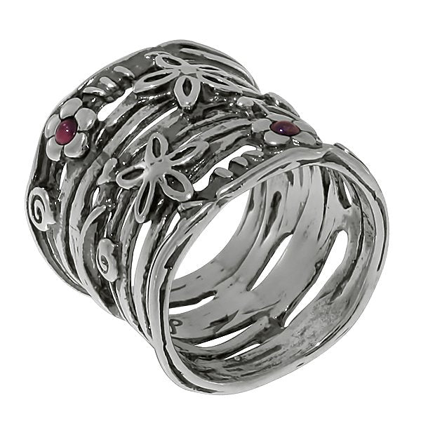 Bague en argent avec grenat 01R395GR