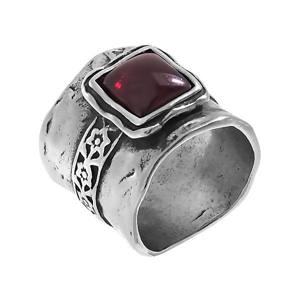 Серебряное кольцо с гранатом 01R438GR