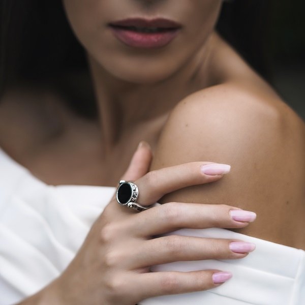 Silberring mit Onyx und Perlmutt 01R465ON