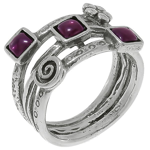 Bague en argent avec grenat 01R610GR